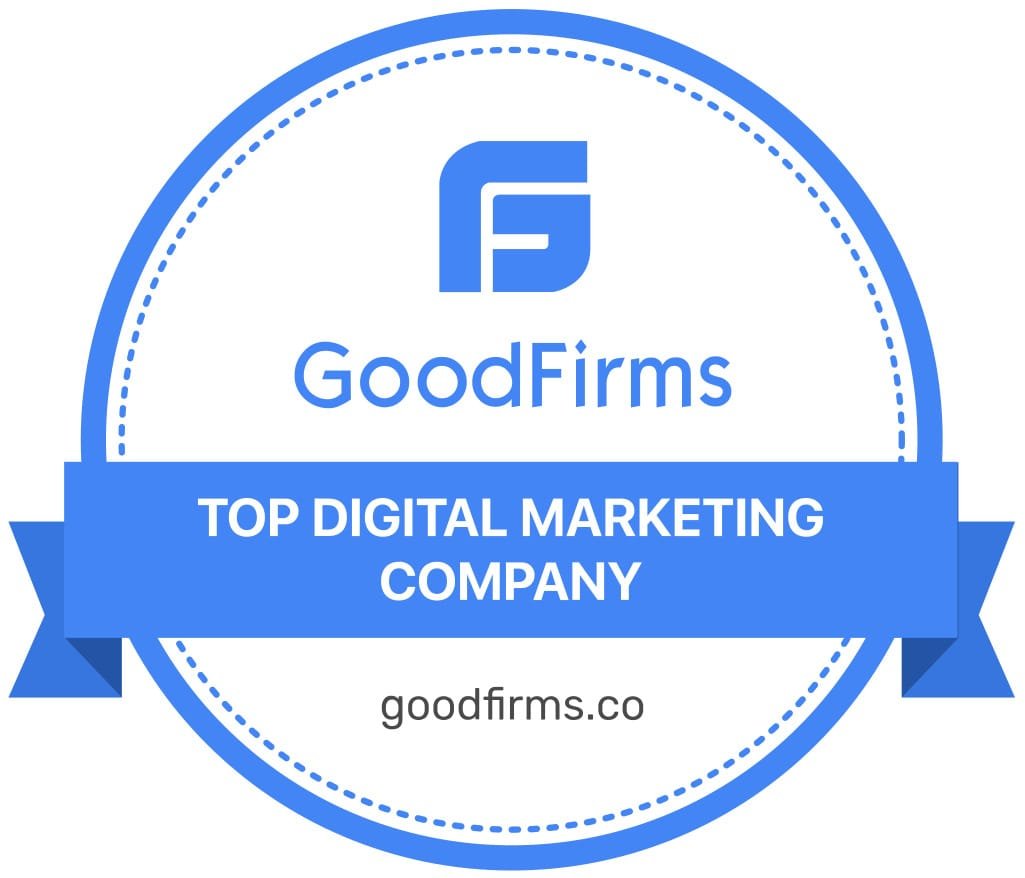 GoodFirms Top Digital Marketing Company badge recognizing excellence in digital marketing services