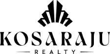 Kosaraju Real Estate logo featuring black architectural crown design with company name