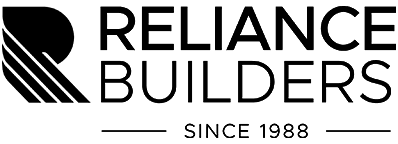 Reliance Builders logo - established 1988, professional construction and real estate company branding