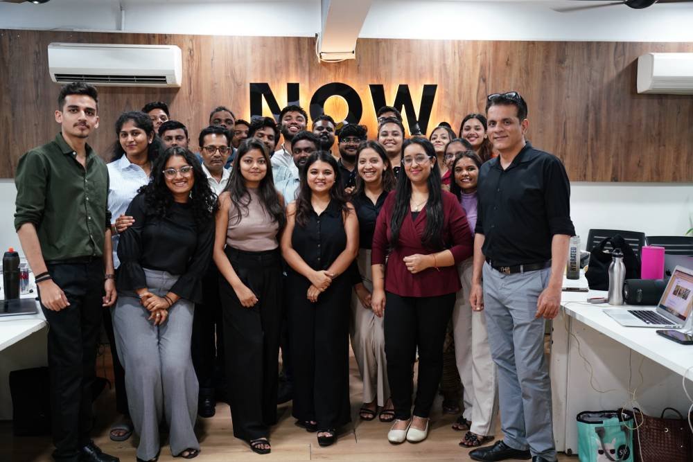 Digital Mojo team photo showing diverse group of marketing professionals in Hyderabad office