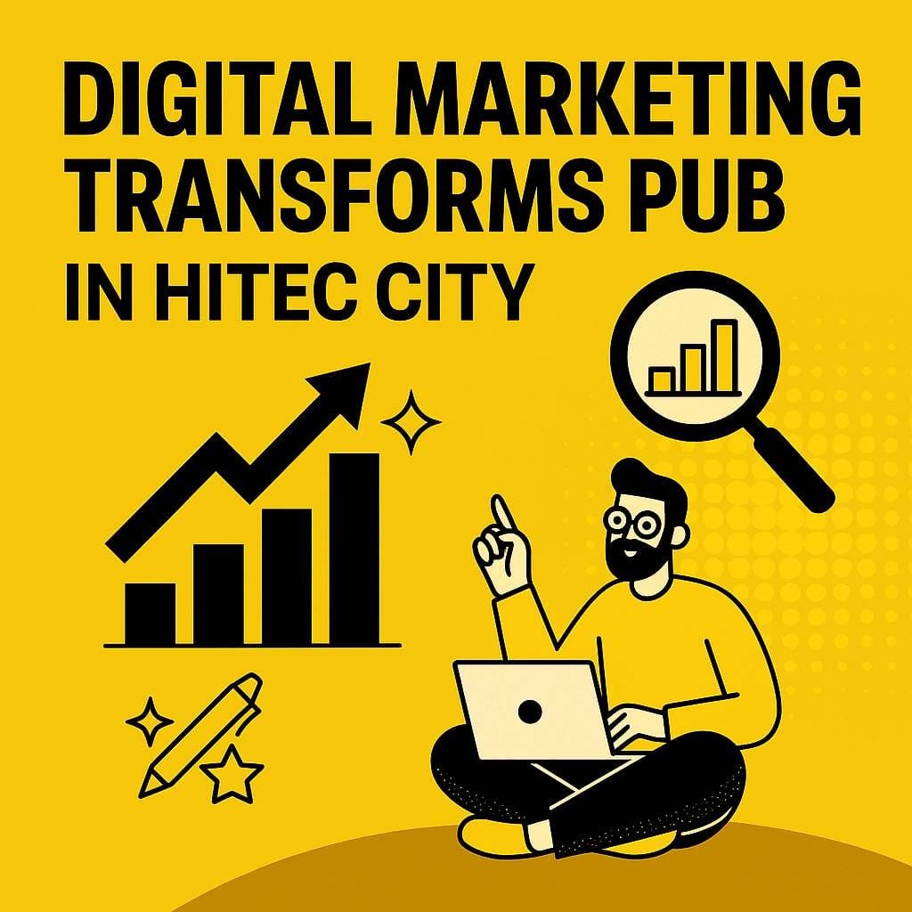 Digital marketing professional analyzing growth analytics on laptop with bar chart and magnifying glass icon