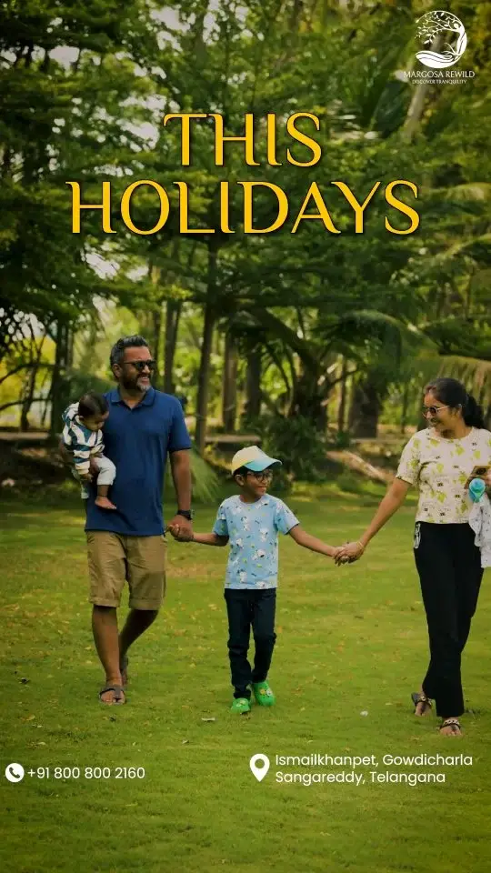 Happy family enjoying outdoor holiday vacation in lush green garden with children and pet