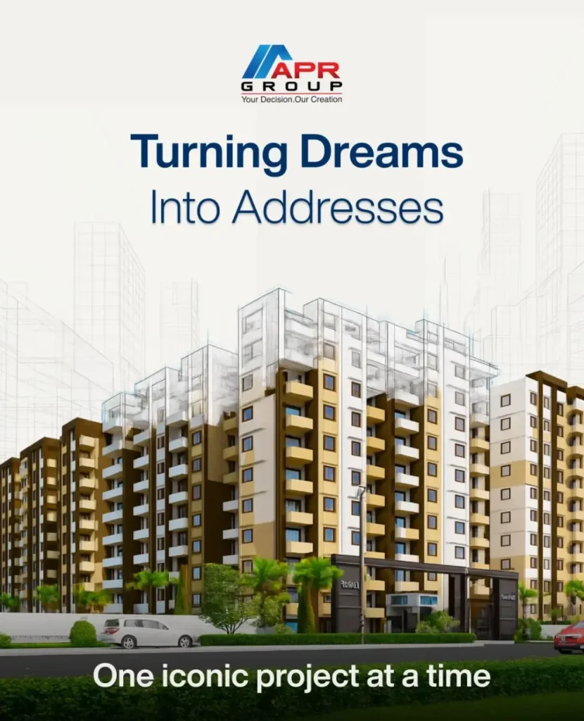 APR Group residential apartment complex showcasing modern architecture with golden and white facades