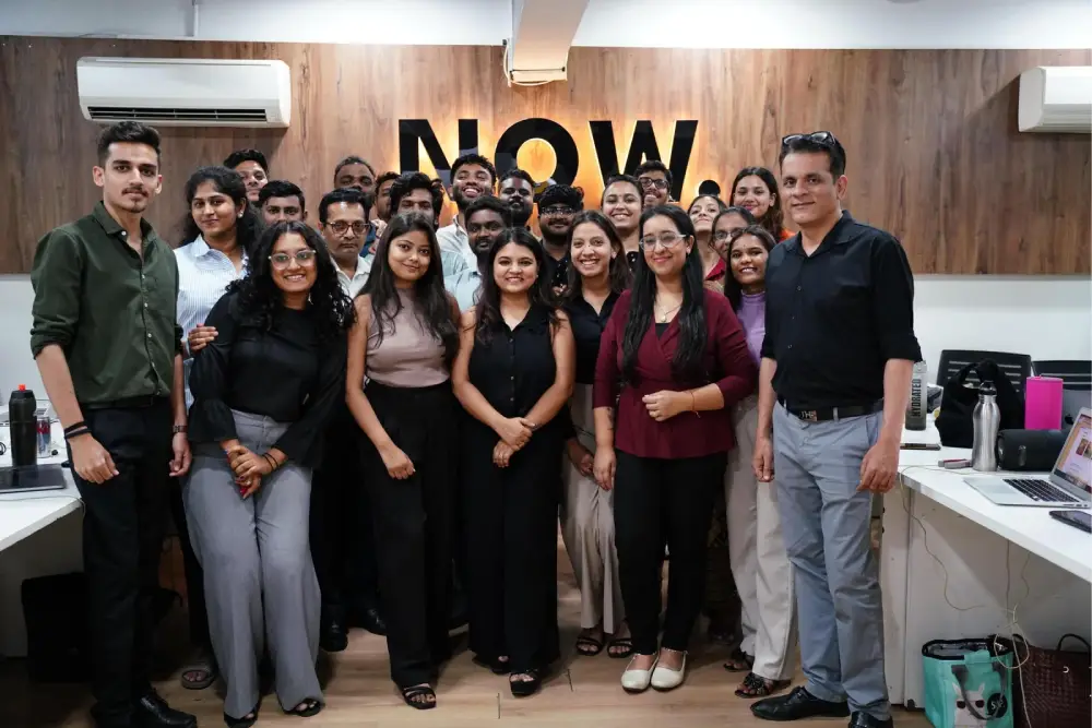 Digital Mojo team photo showing diverse group of digital marketing professionals in Hyderabad office