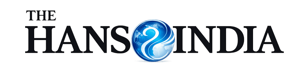 The Hans India logo featuring a blue yin-yang sphere symbol with white swoosh design