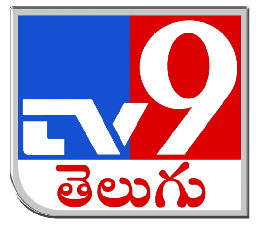 TV9 Telugu news channel logo featuring blue and red design with Telugu script